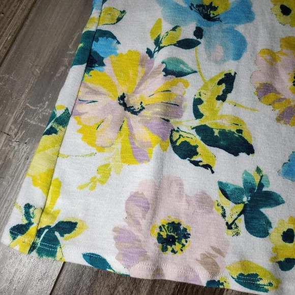 Time and Tru Floral Women's T-Shirt Top Size Large 12-14 NWOT - Picture 7 of 15